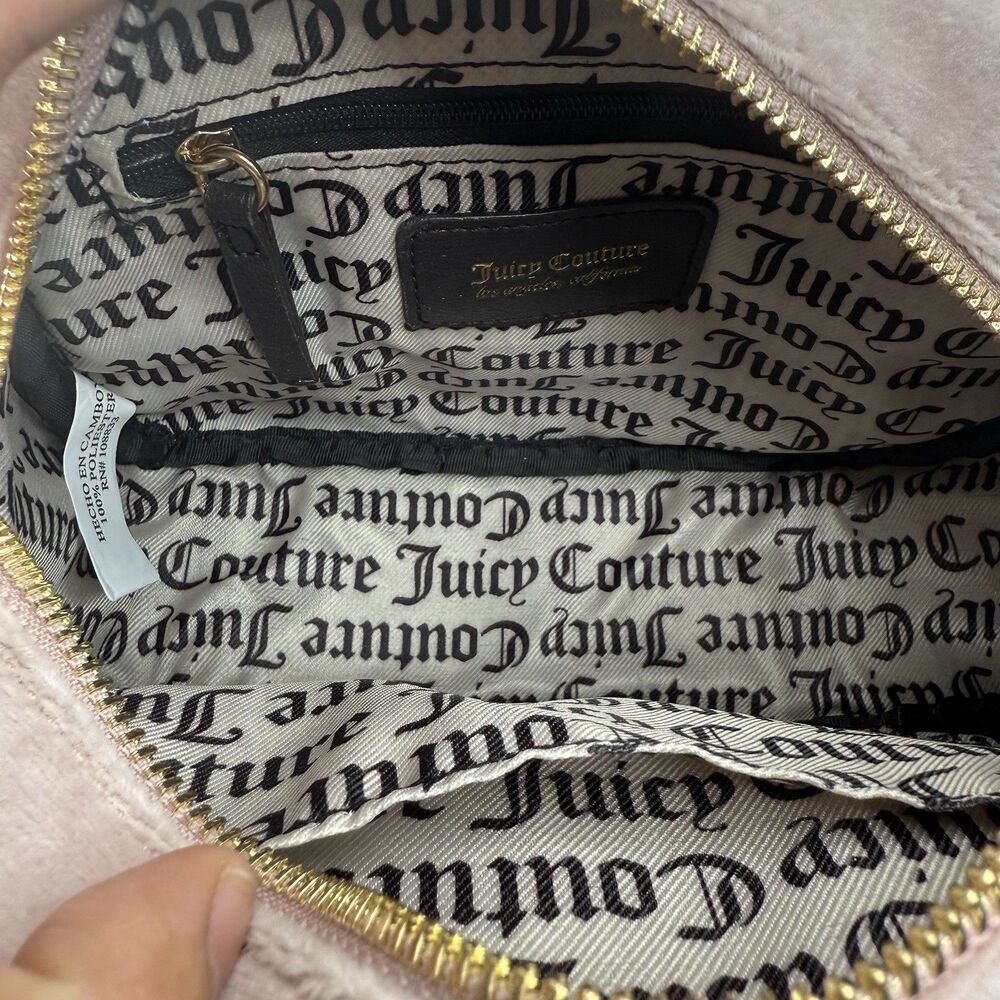 NWT Juicy Couture Juicy For All Crossbody Bag Pink Velour Y2K 2000s Style - Picture 7 of 13